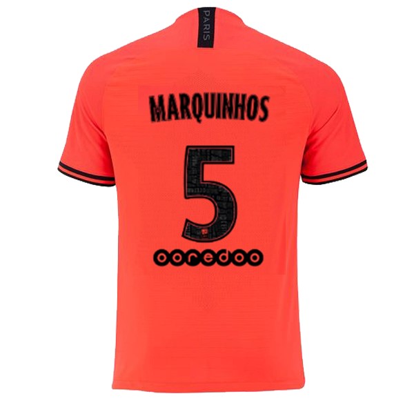 Camiseta Paris Saint Germain NO.5 Marquinhos 2ª Kit 2019 2020 Naranja